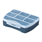 Parts box (fixed partition, movable partition)