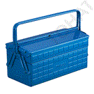 Two-section tool box with center panel