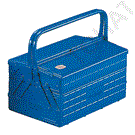 Two-section tool box, double door, with partition
