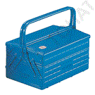 Three-layer tool box blue