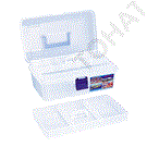 Transparent tool box with tray 342x211x161