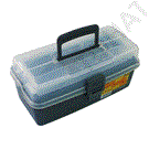 Tool box (with middle tray and transparent cover)