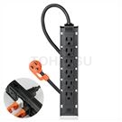 1 port 12 plug double-sided anti-sway extension cable (black)