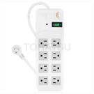 One plug eight plug urea lightning protection extension cord (white)