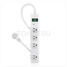 Highly flame-resistant and lightning-proof 3-hole + 2-hole 8-plug extension cord (magnet fixed)