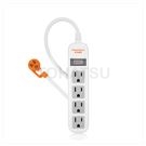 Vertical 1-port 4-plug lightning protection and anti-sway extension cord (white)
