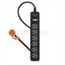 1 port 6 plugs lightning protection and anti-sway extension cable (black)