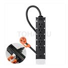 1-port 10-plug double-sided anti-sway extension cable (black)