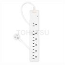 Lightning protection one-open six-plug two-color extension cord