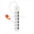 6-outlet 6-plug black light switch lightning protection extension cord