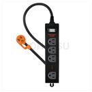 3P 1 port 4 plugs extended distance lightning protection extension cable (fixed hanging hole) (black)