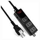2P 3-pin overload protection extension cord (fixed hanging hole) (black)