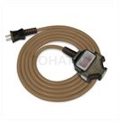 2P 1 extension 3 plug industrial power extension cord (mocha brown)