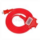 2P 1 extension 3 plug industrial power extension cord (red)