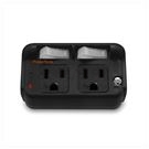 3-hole 2-port 2-plug lightning protection energy-saving wall plug (black)