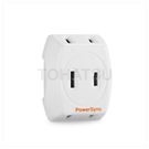 2-hole three-pin lightning protection wall socket (white)