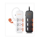 Three-opening three-plug sliding cover dust-proof lightning-proof anti-sway extension cable
