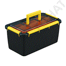 Waterproof tool box with center tray