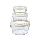 Heat-Resistant Glass Storage Container HARIO Off-White 3 Pieces　SYTN-2518-OW