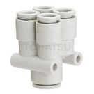 KQ2UD Series Reducing Double Branch Connector