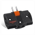 2P 3-pin 180 degree rotating wall plug (black)