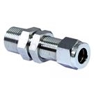 Double piece eat-in bulkhead straight male connector BUM