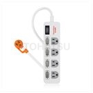 5-port 4-plug lightning protection and anti-sway extension cable (white)