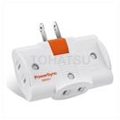 2P 3-pin 180 degree rotating wall plug (white)