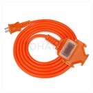 2P 1 extension 3 plug industrial power extension cord (orange)