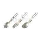 Classic folding cutlery (spoon/fork/spoon with stainless steel handle)
