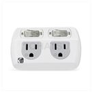 2-port 2-plug 3P to 2P wall plug (white)