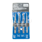 4-piece tweezers set (plastic packaging, thickness 1.2)