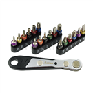BITS-19 Aluminum Ring Colored BIT Ratchet Plate Lever 19-Piece Set