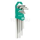 HW-129 Mirror Chrome Long Arm Hexagonal Wrench Set (9 Pieces)