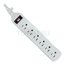 1 port 6 plugs 3 holes power extension cord