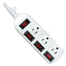 4-port 3-socket 3-hole power extension cord