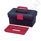 Portable tool box with center tray