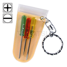 Key ring screwdriver set (3 pieces, shaft diameter 1.8)