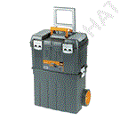 Heavy duty plastic tool box with casters