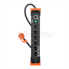 1 port 6 plug aluminum alloy lightning protection and anti-sway extension cable